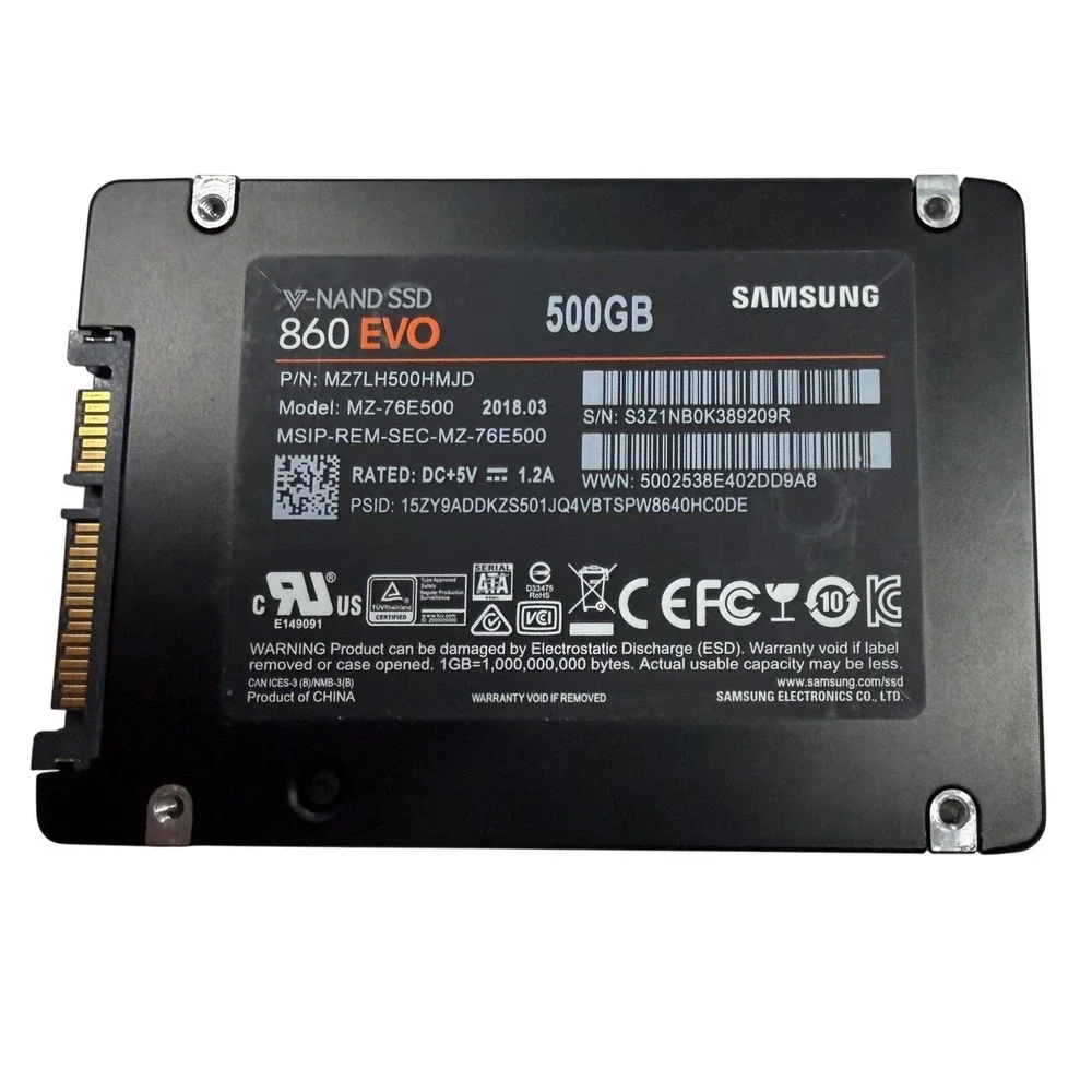 Samsung 860 EVO 500GB SATA III 2.5 inch Internal SSD MZ-76E500 Solid State Drive